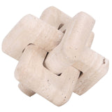 Keiichi Loop Sculpture – Large – Beige Travertine