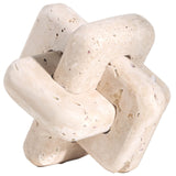 Keiichi Loop Sculpture – Large – Beige Travertine