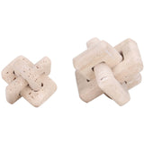 Keiichi Loop Sculpture – Large – Beige Travertine