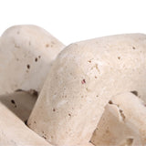 Keiichi Loop Sculpture – Large – Beige Travertine