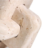 Keiichi Loop Sculpture – Large – Beige Travertine