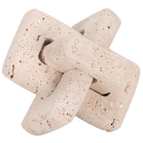 Keiichi Loop Sculpture – Small – Beige Travertine