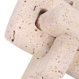 Keiichi Loop Sculpture – Small – Beige Travertine