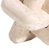 Keiichi Loop Sculpture – Small – Beige Travertine