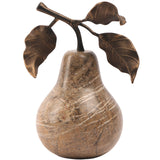 Keiichi Pear Ornament  – Brown Marble