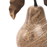 Keiichi Pear Ornament  – Brown Marble