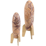 Keiichi Rocket Sculpture – Brown Marble – Small
