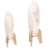Keiichi Rocket Sculpture – White Marble – Large