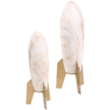 Keiichi Rocket Sculpture – White Marble – Small