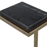 Keiichi Served Accent Table –  Black Marble & Brushed Gold