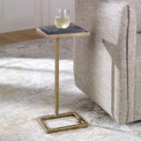 Keiichi Served Accent Table –  Black Marble & Brushed Gold