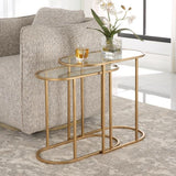 Keiichi Slide Nesting Tables – Antique Brushed Gold