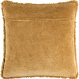 Keiichi Washed Cotton Velvet Woven Cushion – Ochre