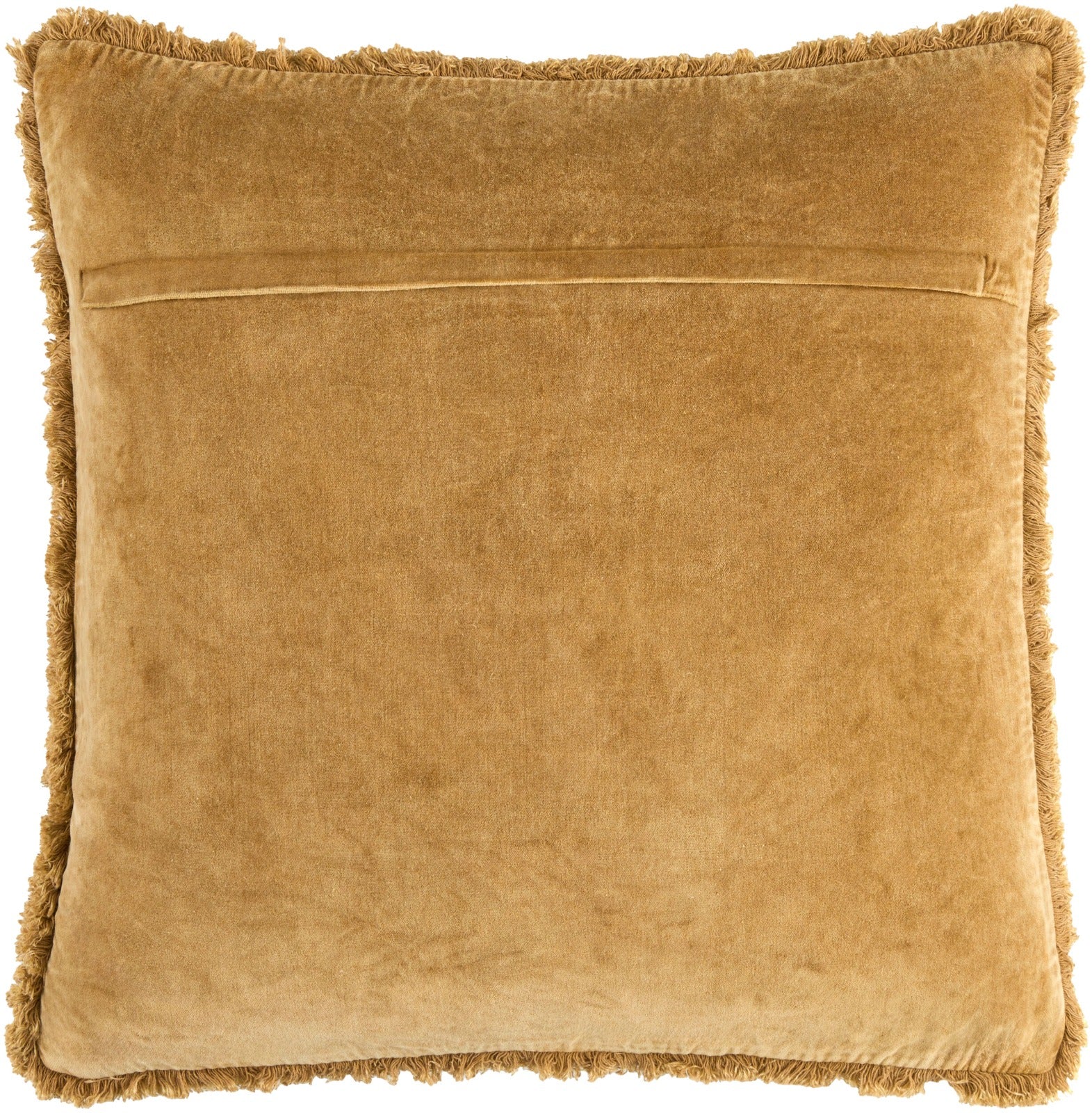 Keiichi Washed Cotton Velvet Woven Cushion – Ochre