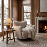 Keiichi Batsford Swivel Chair – Soft Truffle Boucle