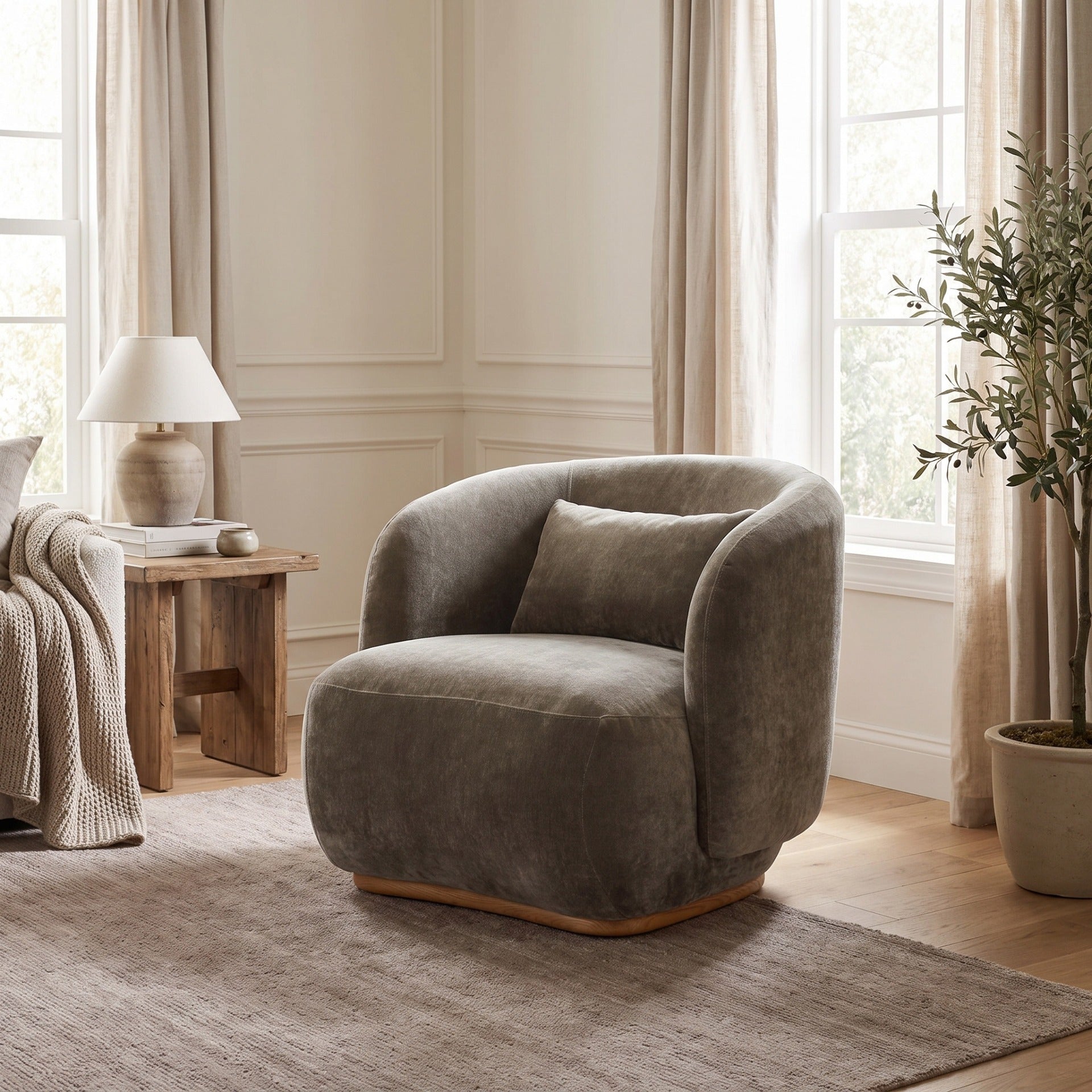 Keiichi Heythrop Swivel Chair – Moss