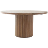 Keiichi Reeded Oak Round Dining Table
