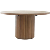 Keiichi Reeded Oak Round Dining Table