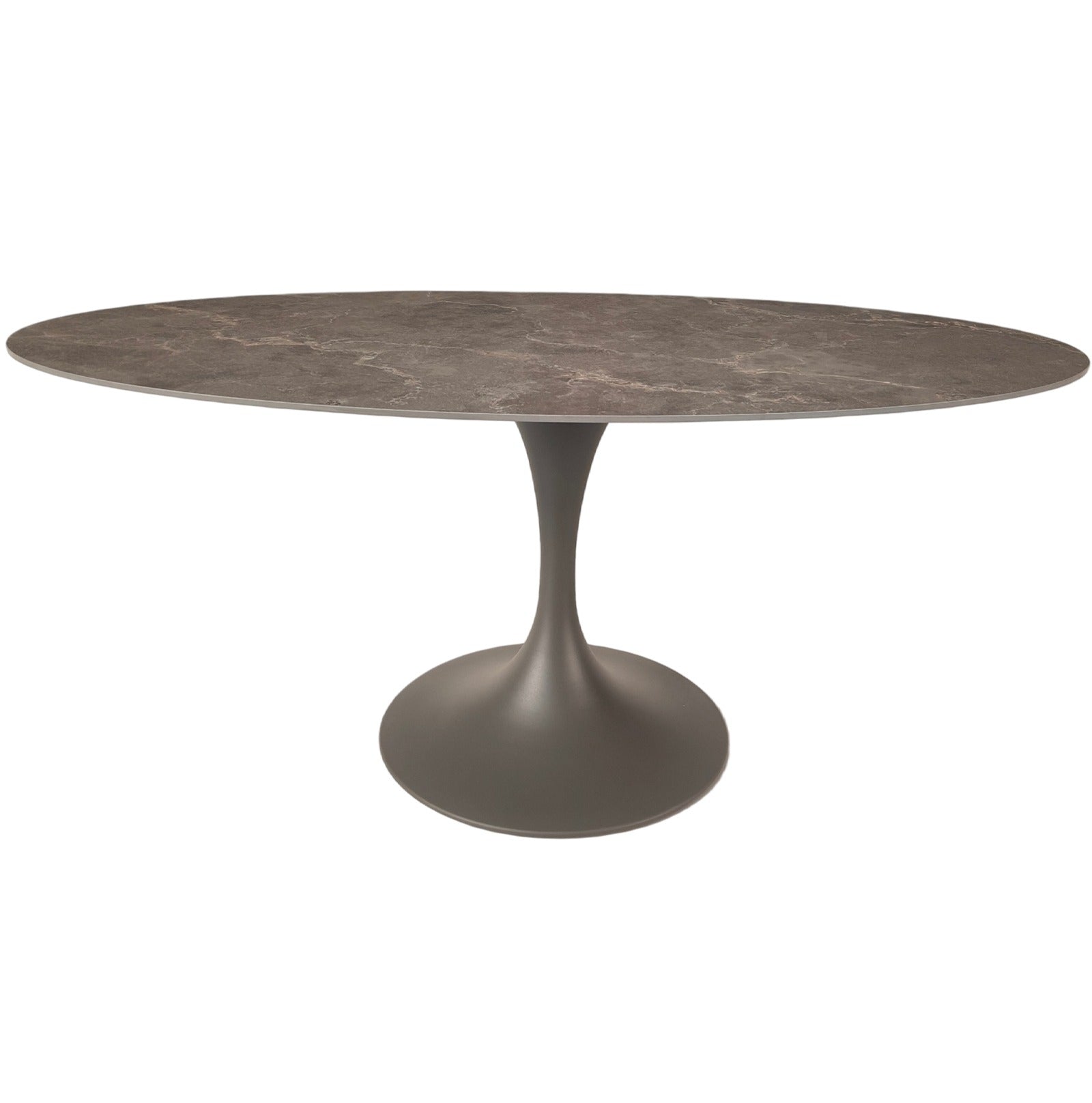 Keiichi Sutton Oval Dining Table – Latte Stone Ceramic – 180cm