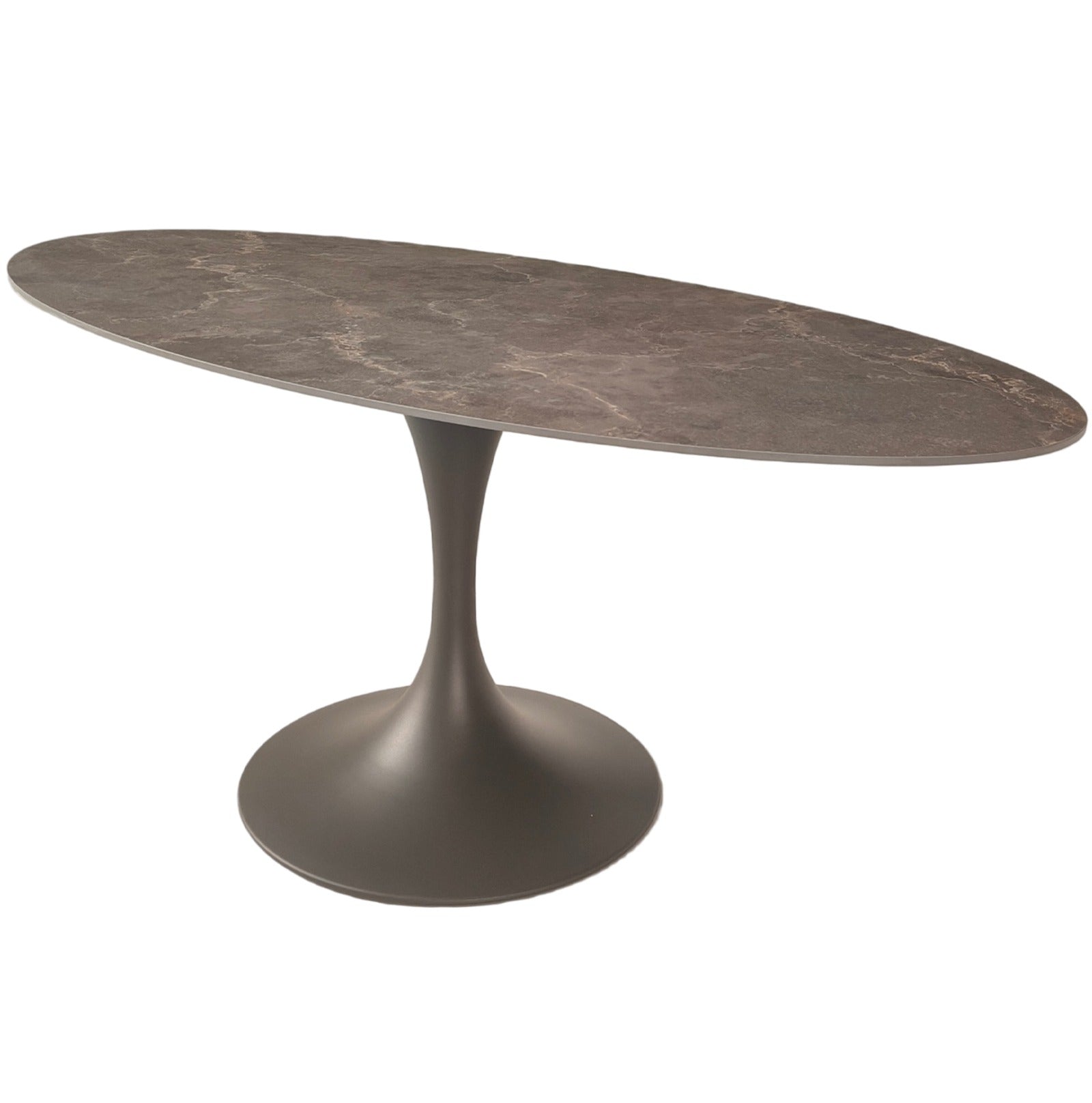 Keiichi Sutton Oval Dining Table – Latte Stone Ceramic – 180cm