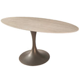 Keiichi Sutton Oval Dining Table – Travertine Ceramic - 180cm