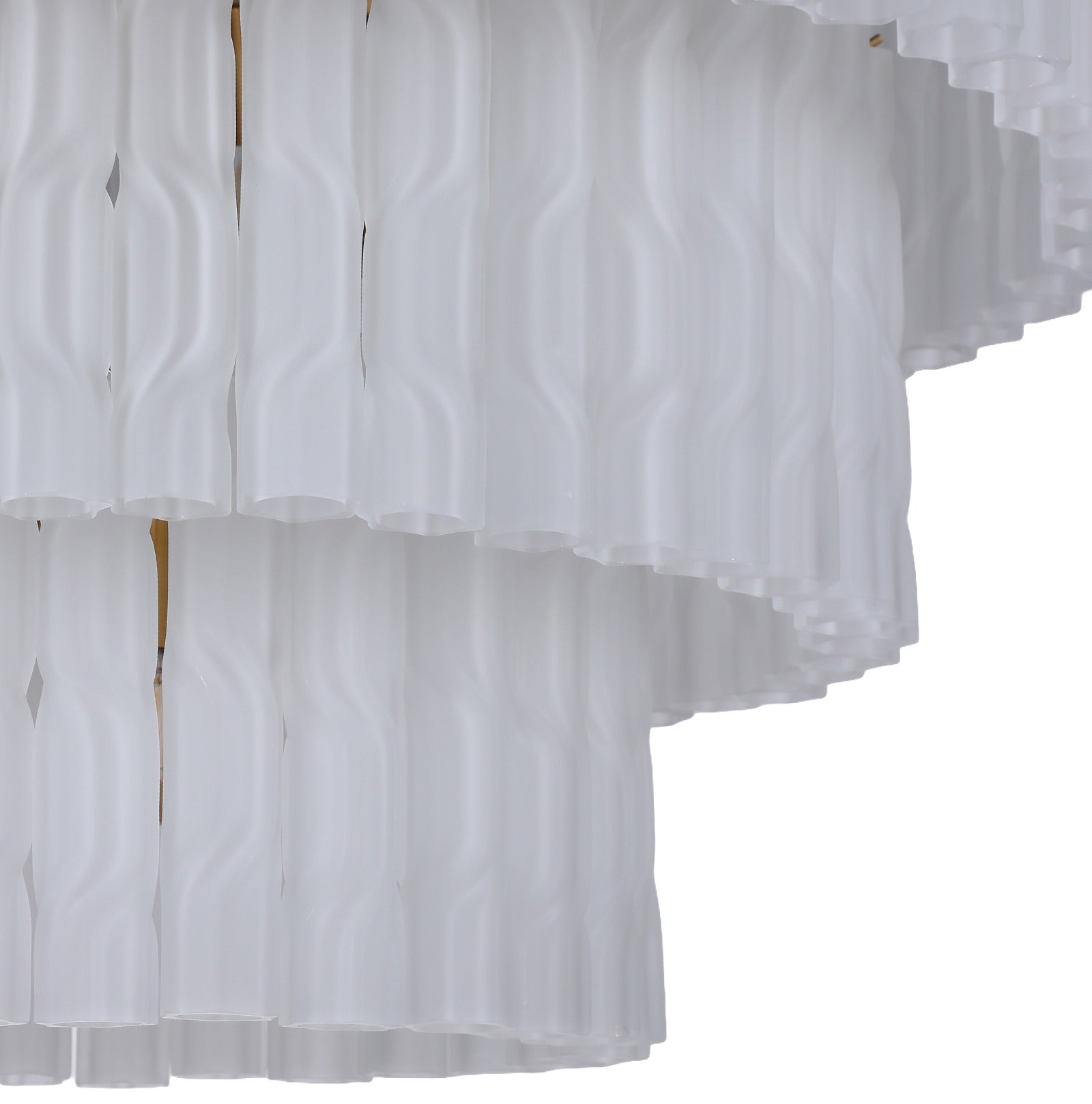 Keiichi Twisted Frost Glass Chandelier - Large