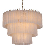 Keiichi Twisted Frost Glass Chandelier - Large