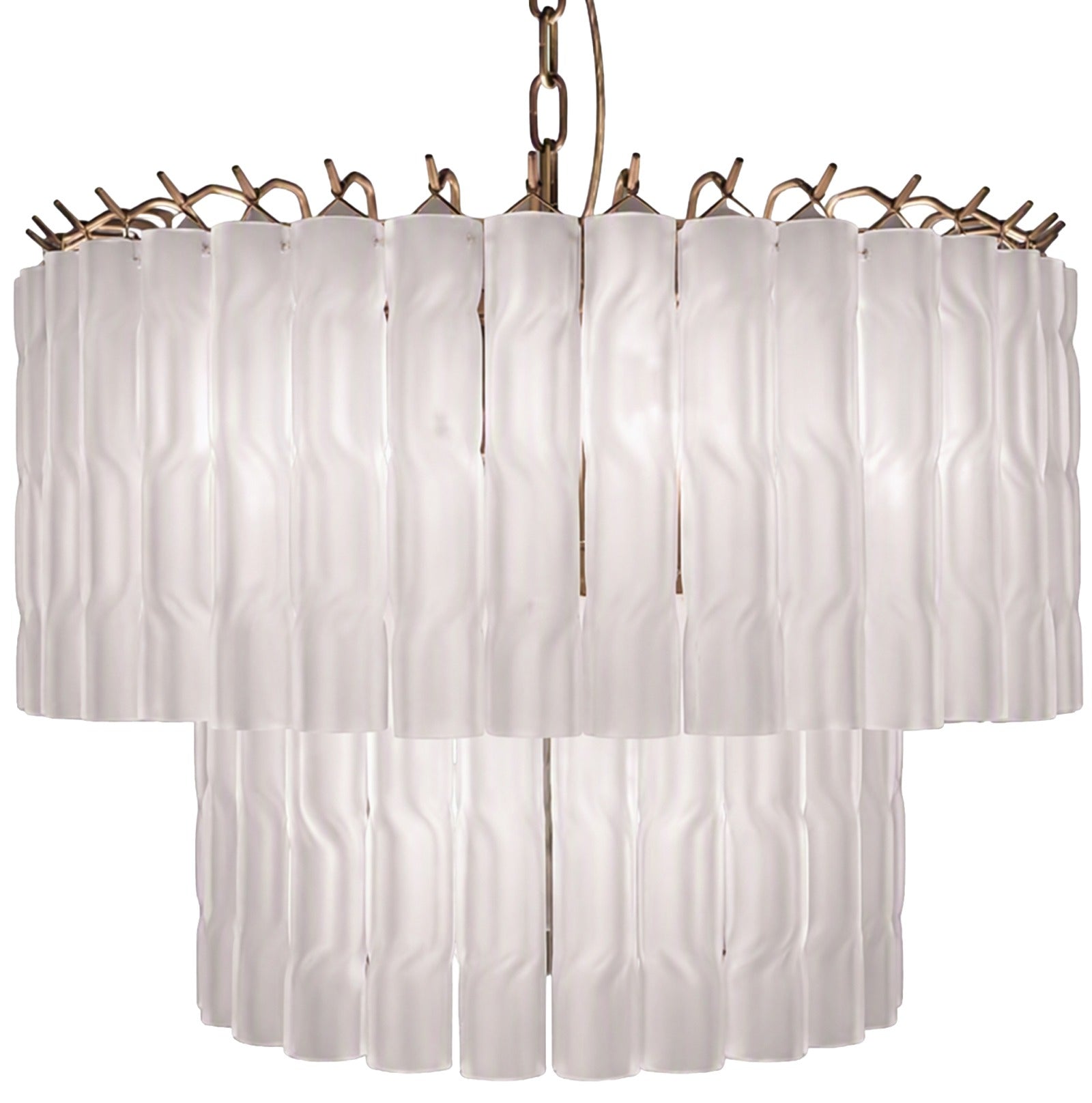 Keiichi Twisted Frost Glass Chandelier - Small