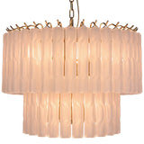 Keiichi Twisted Frost Glass Chandelier - Small