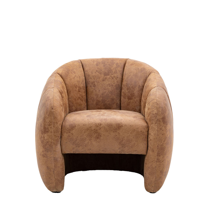 Keva Tub Chair –  Antique Tan Leather