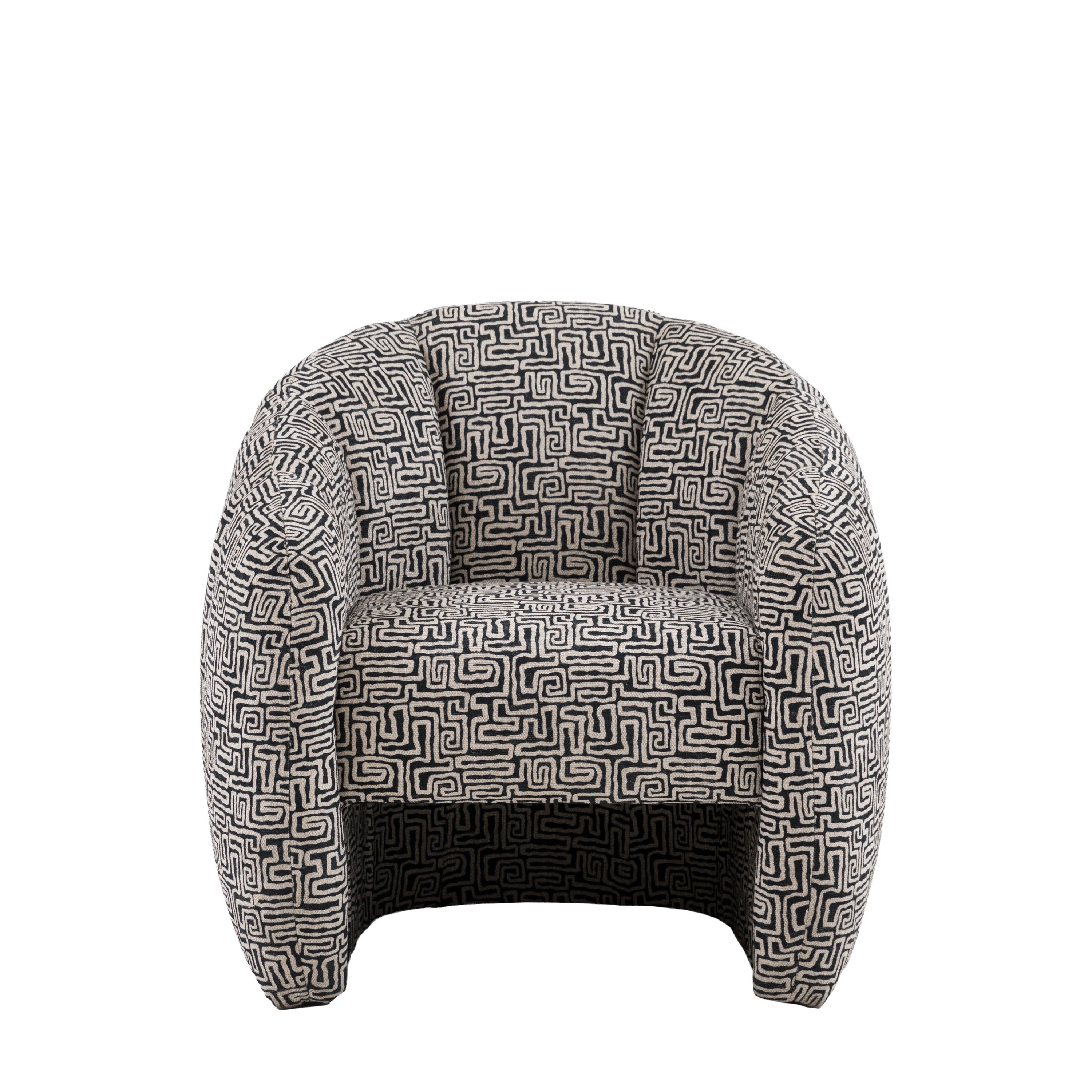 Keva Tub Chair – Tula Monochrome – Shropshire Design