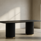 Tommy Franks Lantine Dining Table in Black Oak – 240cm
