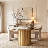 Liang & Eimil Camden Brass & Marble Dining Table - Medium