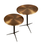 Antigua Nesting Side Tables (Set of 2) - Matt Black and Brushed brass
