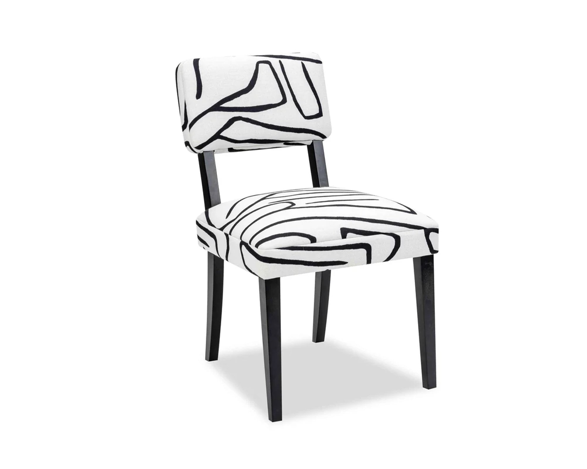 Liang & Eimil Alfama Dining Chair with Zebra Black and White Fabric and Oak Legs