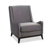 Liang & Eimil Lima Occasional Chair in Night Grey Velvet with Solid Wood Legs