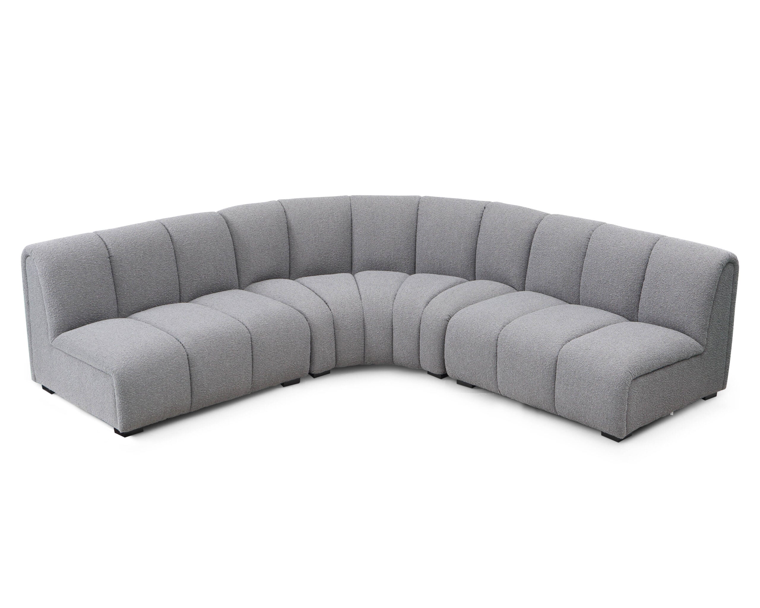Ralph Sofa Round Corner  -  Boucle Graphic Grey