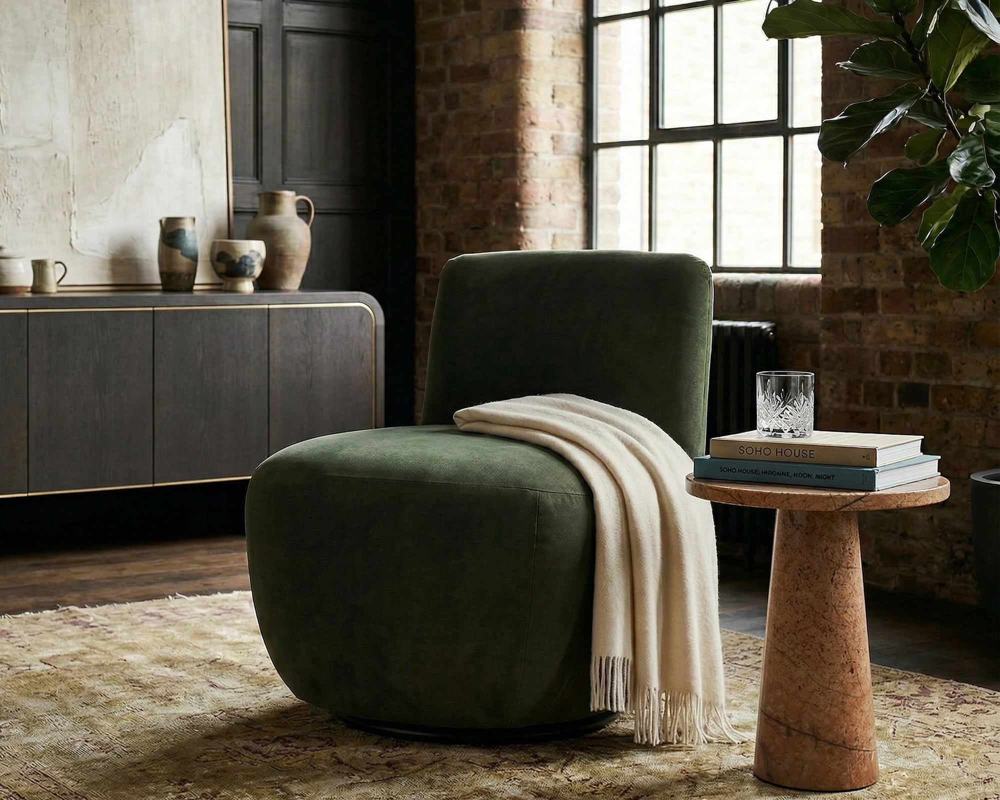 Liang & Eimil Hopper Swivel Occasional Chair – Hopper Moss (CRIB 5)