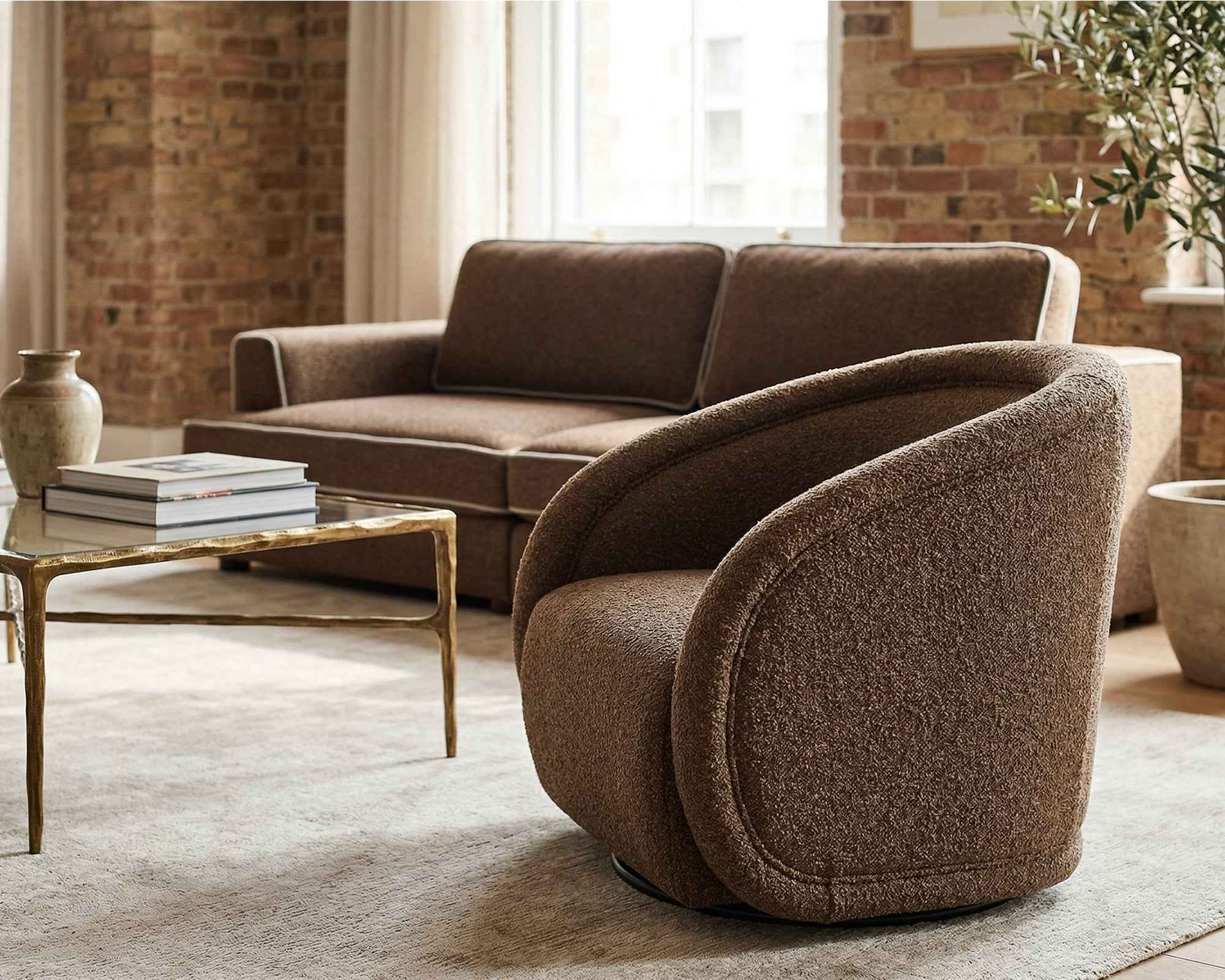 Liang & Eimil Alice Swivel Occasional Chair – Capela Fennel Seed (CRIB 5)