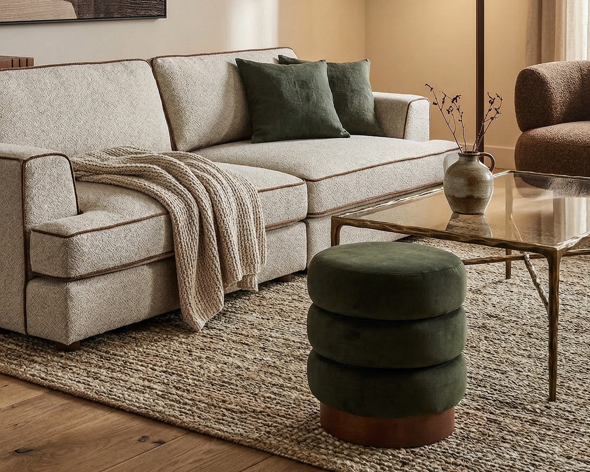 Liang & Eimil Trace Footstool – Hopper Moss (CRIB 5)