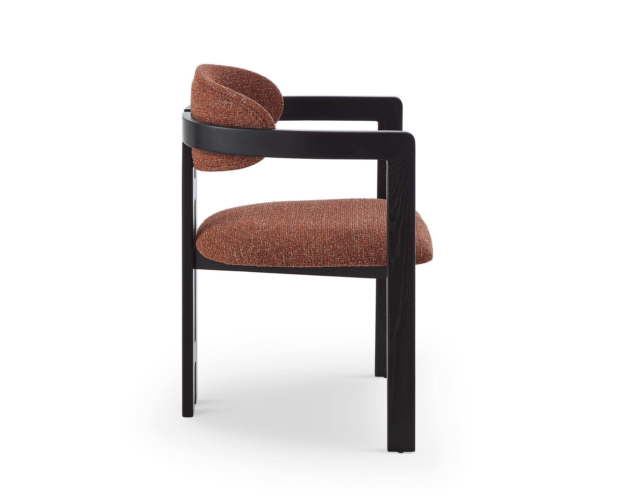 Neo Dining Chair (Crib 5)  -  Bari Chestnut Red & Matt Black