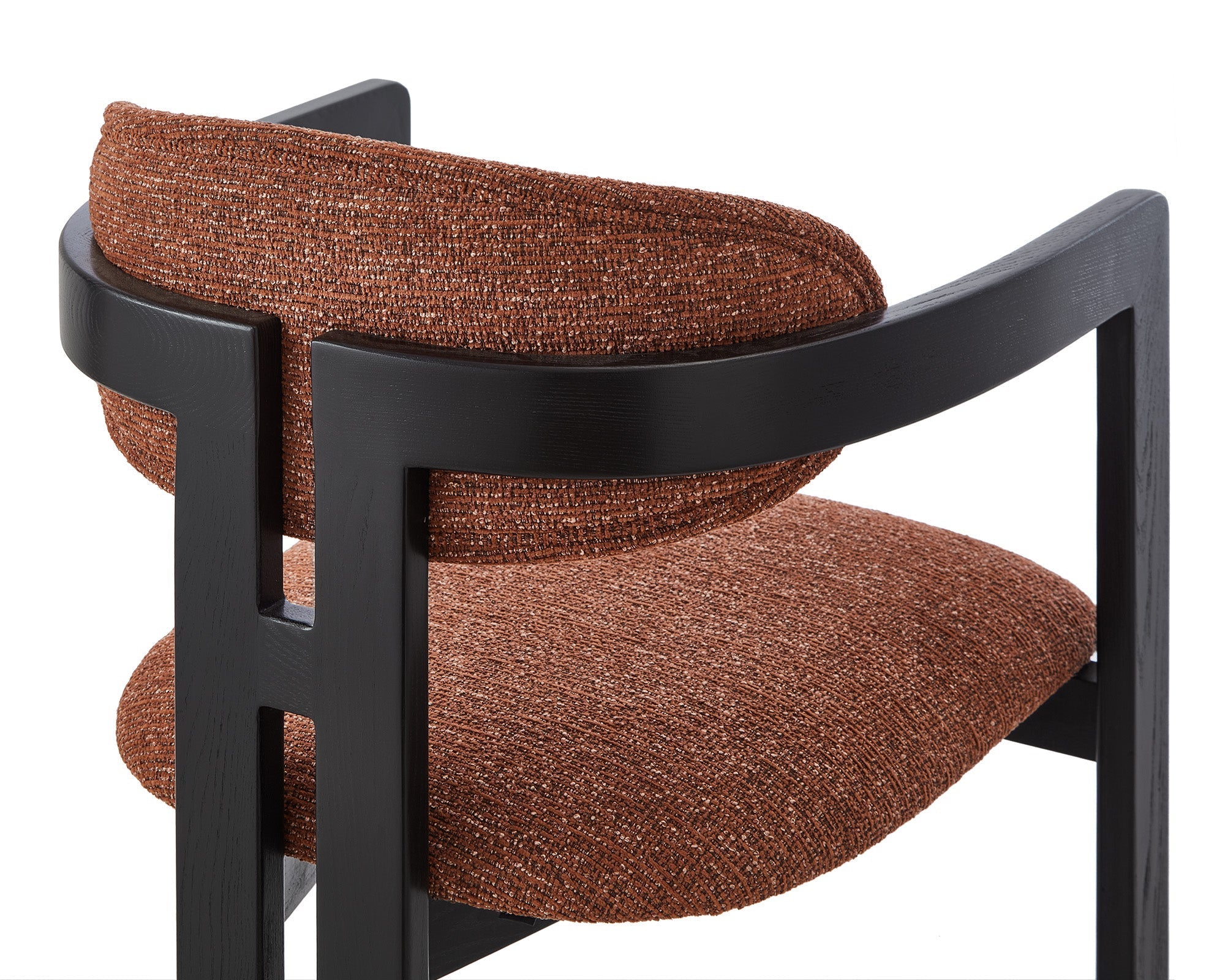 Neo Dining Chair (Crib 5)  -  Bari Chestnut Red & Matt Black