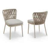 Liang & Eimil Ariana Outdoor Dining Chair – Forest Beige & Warm Ivory (CRIB 5) – Set of 2