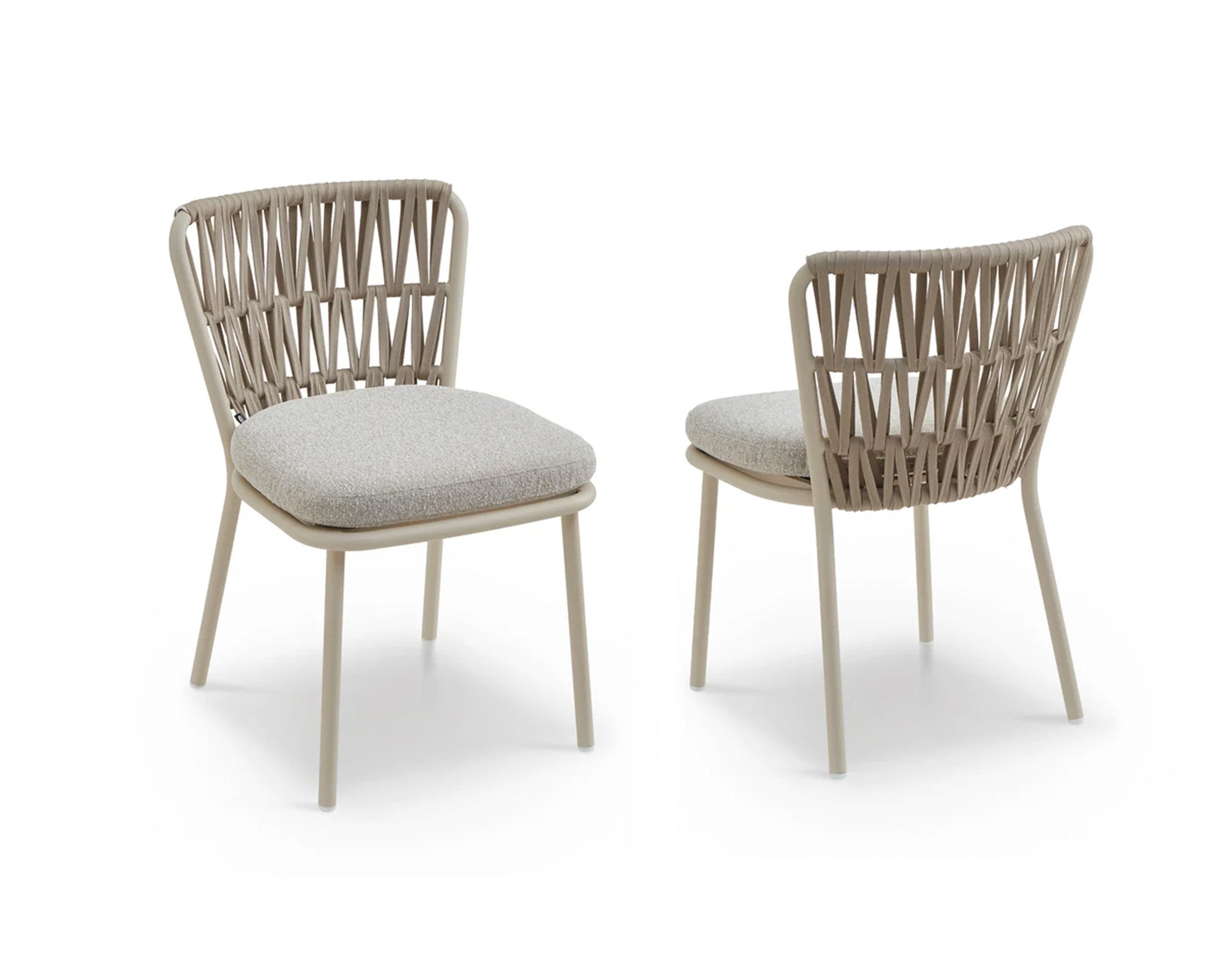 Liang & Eimil Ariana Outdoor Dining Chair – Forest Beige & Warm Ivory (CRIB 5) – Set of 2