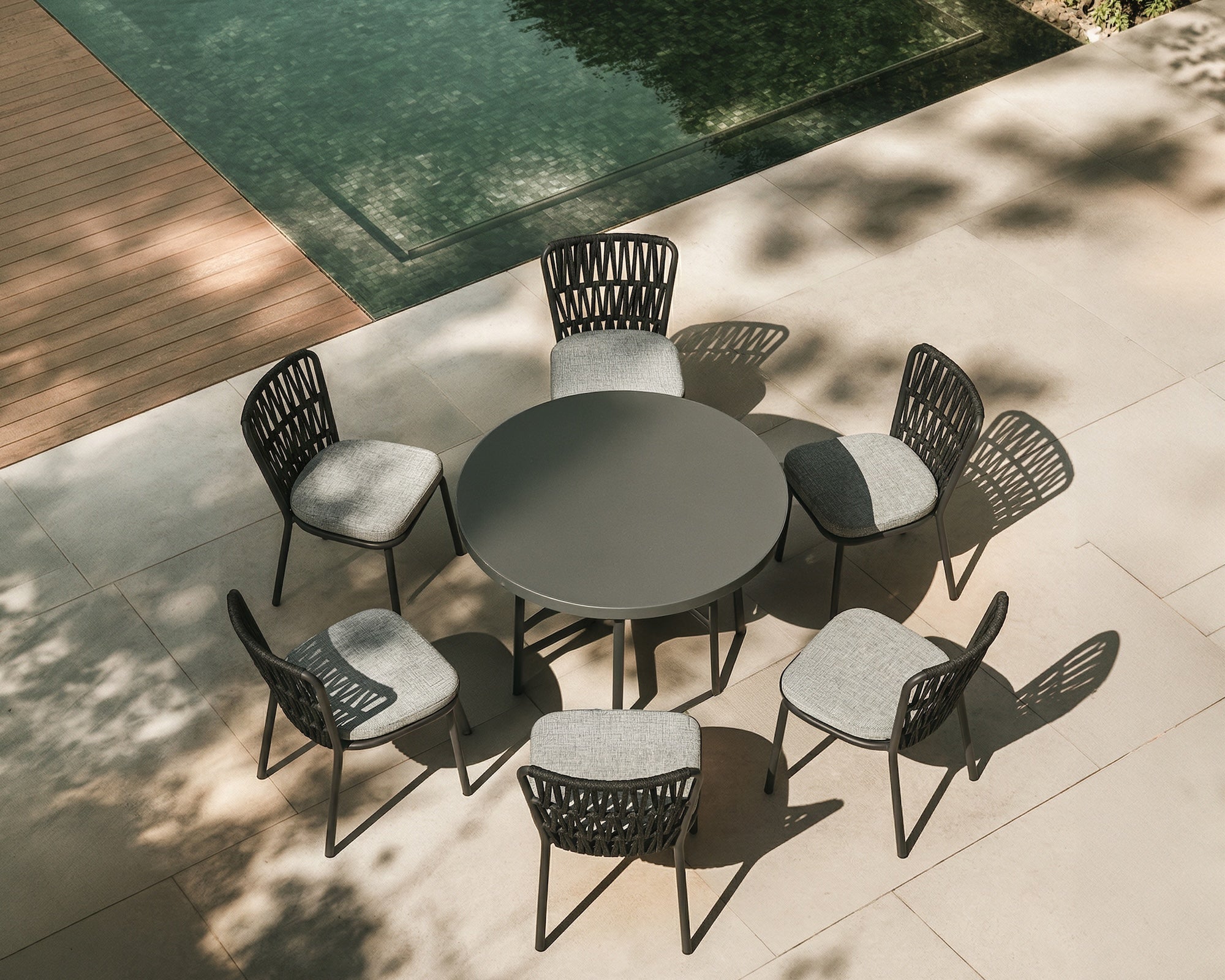 Liang & Eimil Ariana Outdoor Dining Chair – Hunter Stone & Charcoal Grey (CRIB 5) – Set of 2