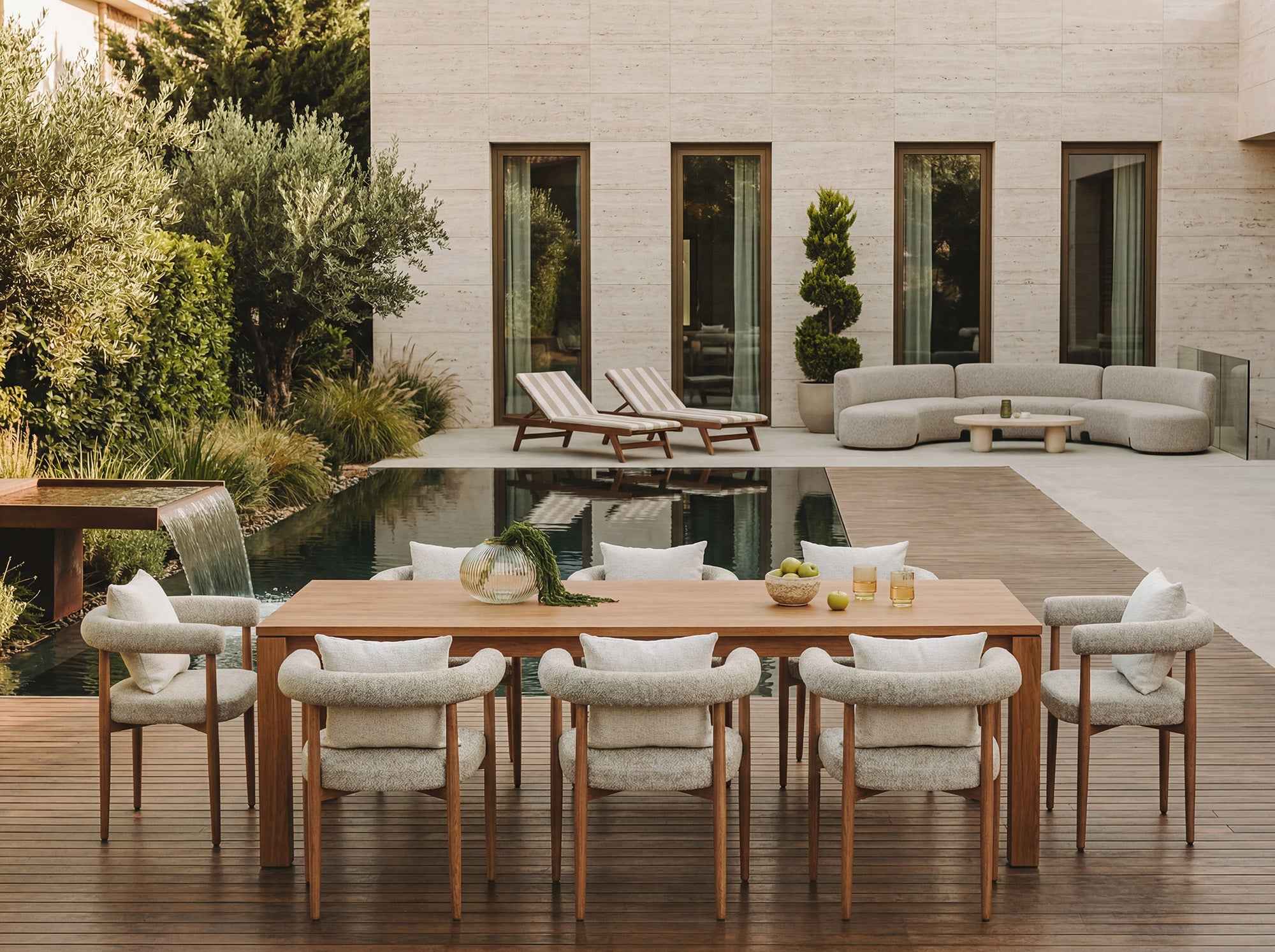 Liang & Eimil Nantes Outdoor Dining Chair – Lima Beige & Walnut (CRIB 5)