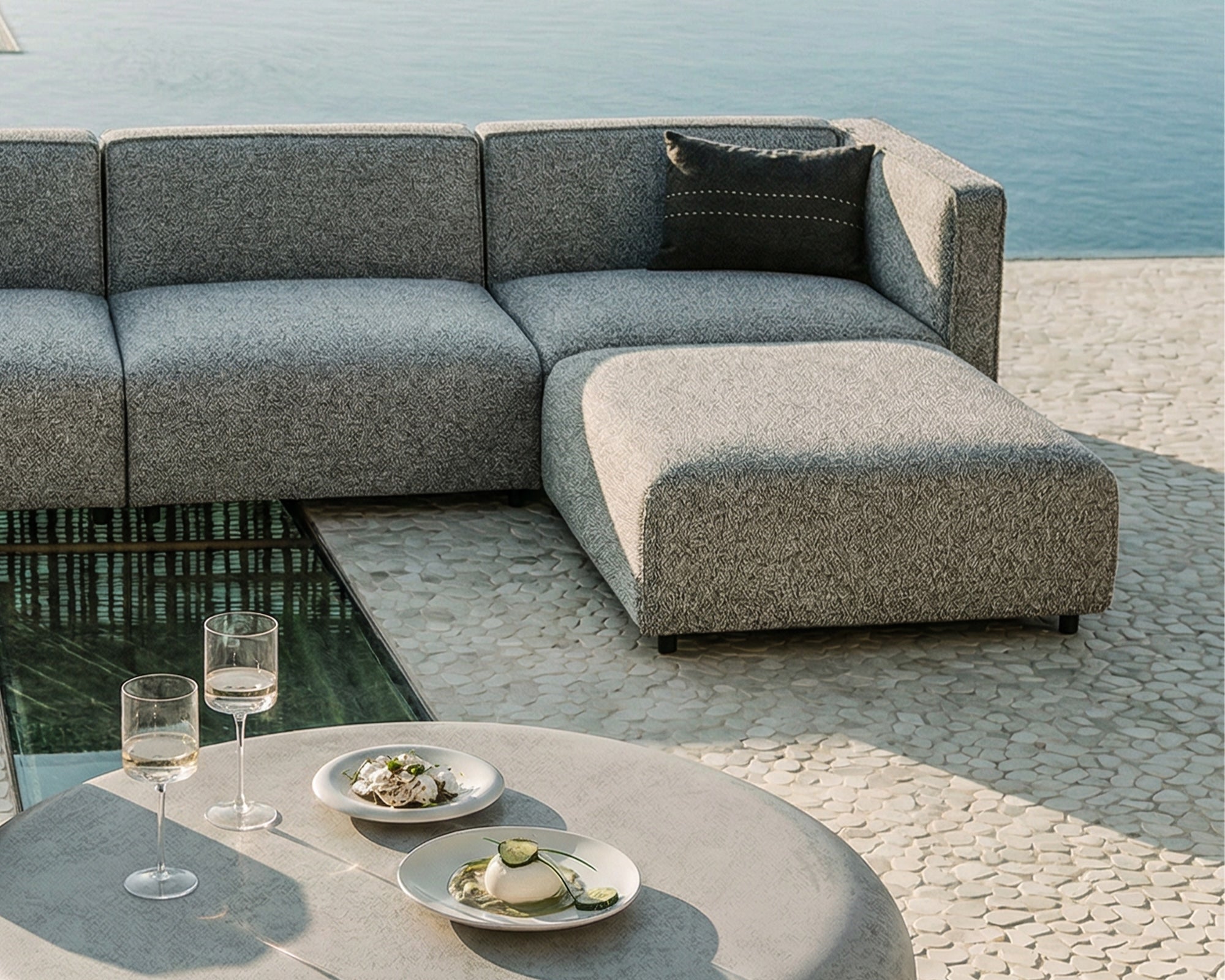 Liang & Eimil Riviera Outdoor Modular Sofa – Lima Grey & Deep Charcoal (CRIB 5)