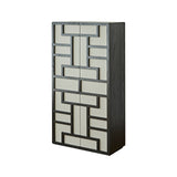 Kamako Cabinet  - Grey Leather Look/Wenge