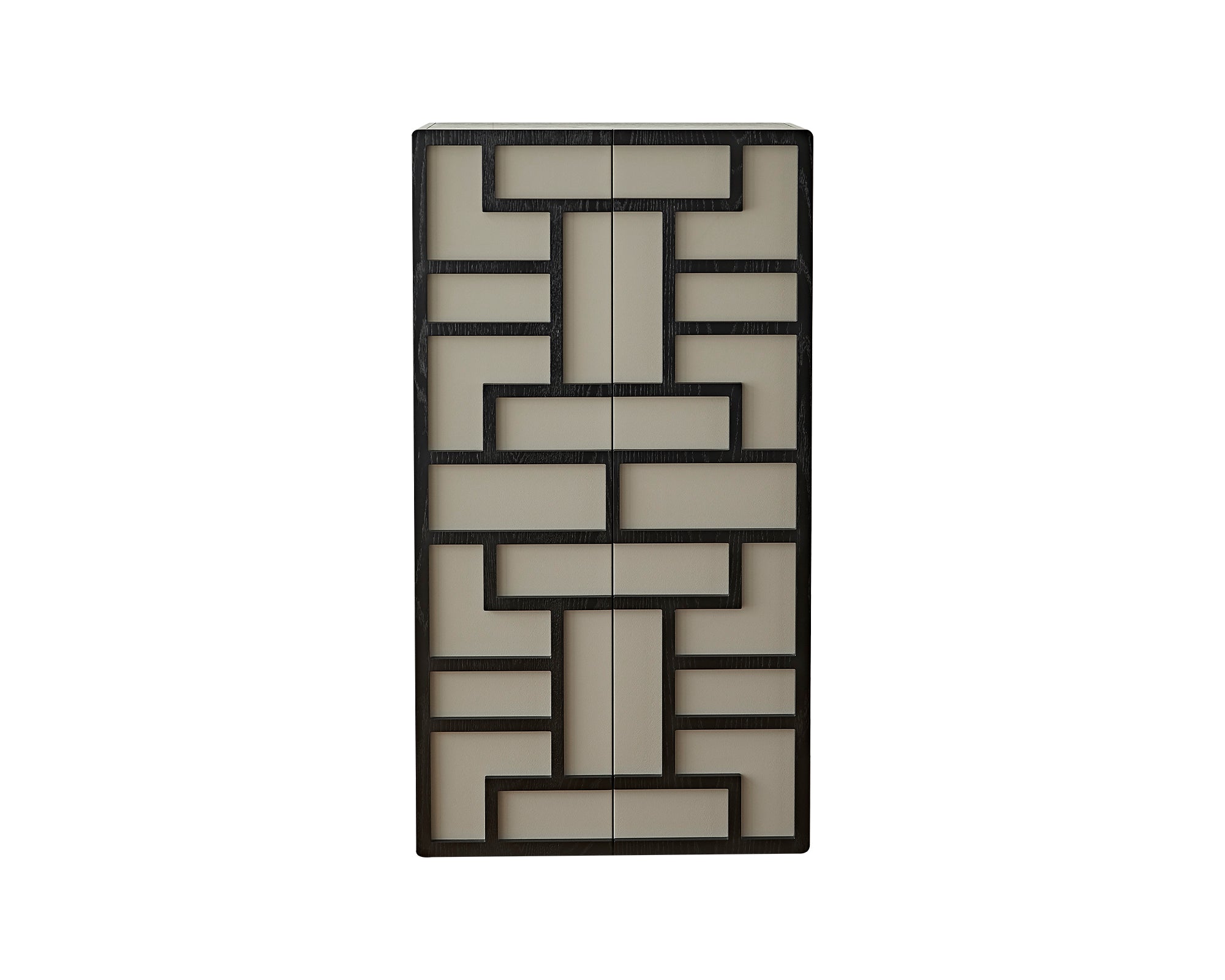 Kamako Cabinet  - Grey Leather Look/Wenge
