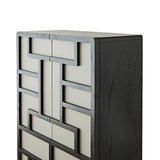 Kamako Cabinet  - Grey Leather Look/Wenge